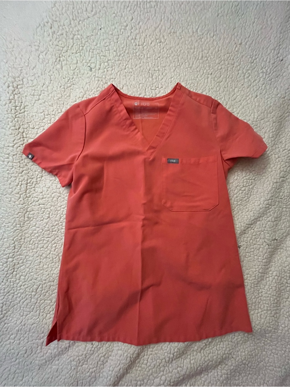 FIGS Women's V-Neck Tunic Top in Coral